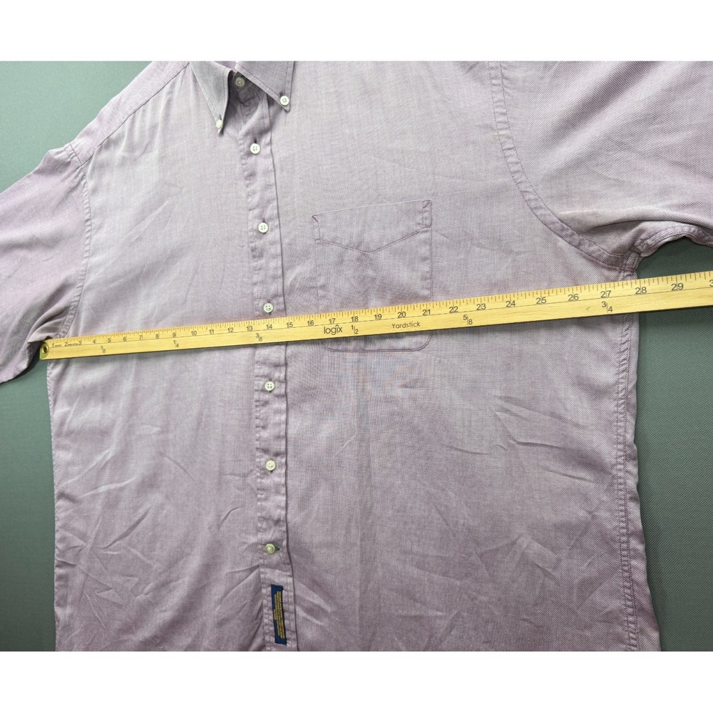 Vintage Tommy Hilfiger Crest Oxford Shirt Purple Long Sleeve Men's 17.5 34/35 XL - Picture 7 of 12